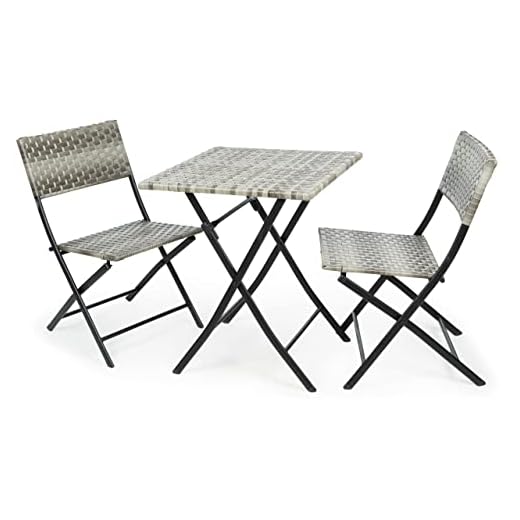 Trespass Rattan Garden Set 3 Piece Table Chairs Bistro