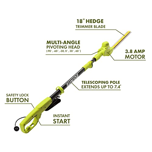 Sun Joe Sjh901E 18-Inch Electric Telescoping Pole Hedge Trimmer #TOP5