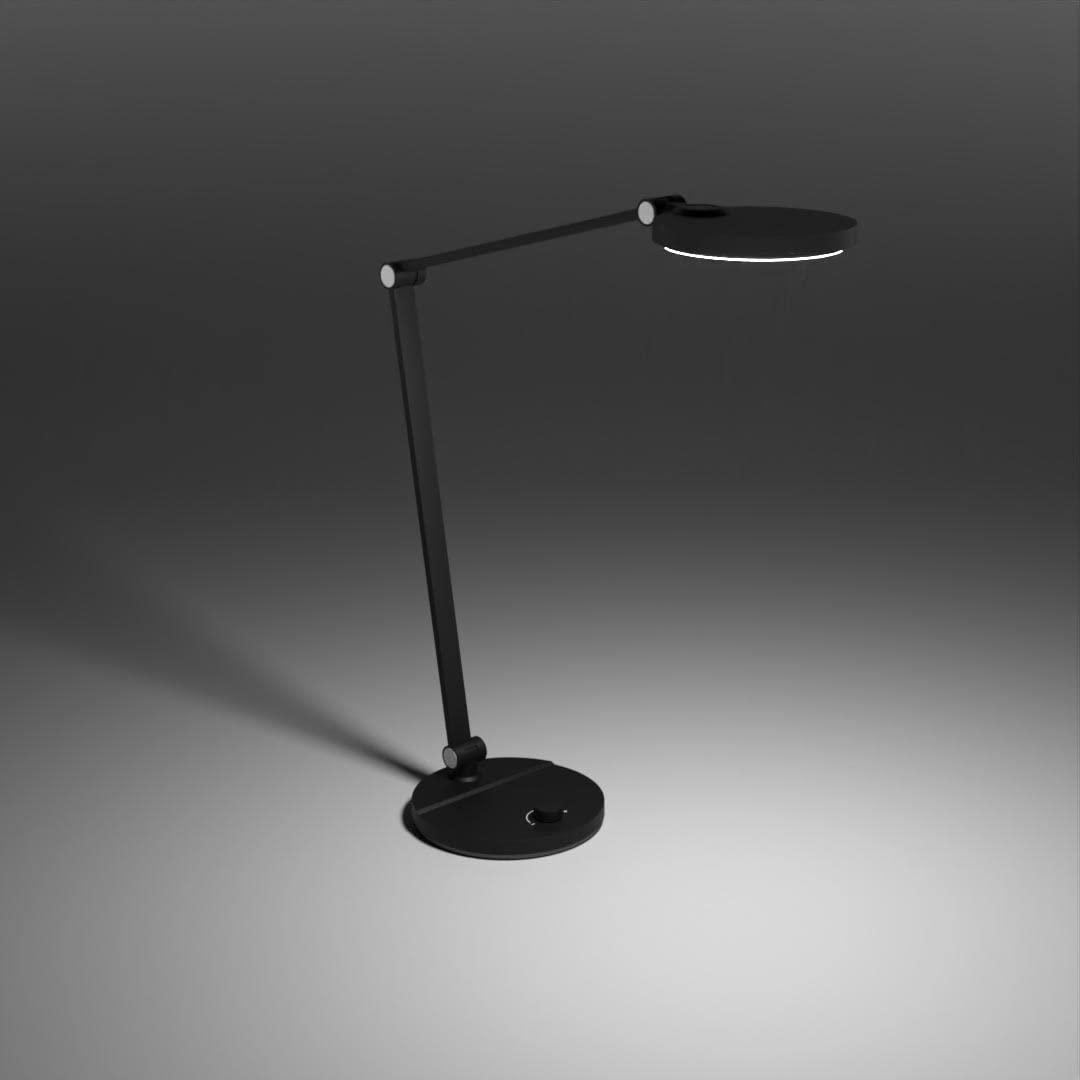 FeinTech LTL00121 LED Schreibtischlampe dimmbar mit Drehknopf schwarz