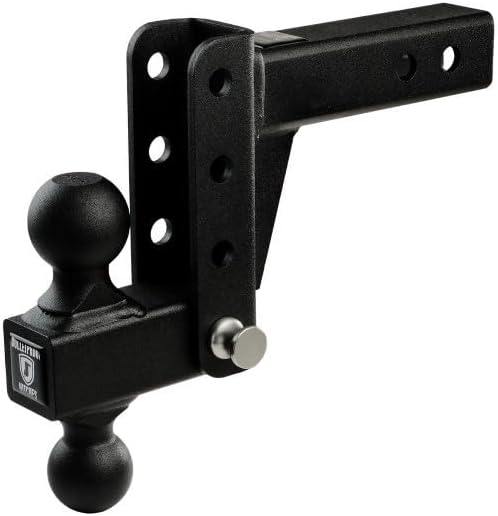 - BulletProof Hitches - 2.0" Adjustable Light Duty Trailer Hitch (10,000 lb. Rating) - 4" Drop/Rise Trailer Hitch with 2" & 2-5/16" Dual Ball - Powder Coat, Box Steel, Corrosion-Resistant