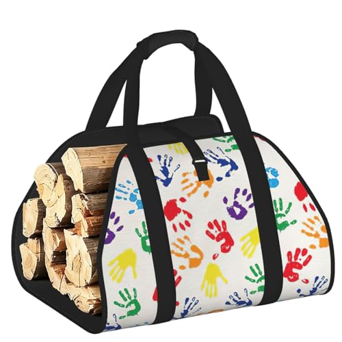Sac de transport de bois de chauffage en toile robuste pour bûches
