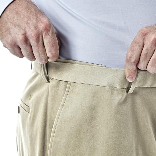 Image of Haggar Men's Big & Tall Premium No Iron Classic Fit Flat-Front Khaki