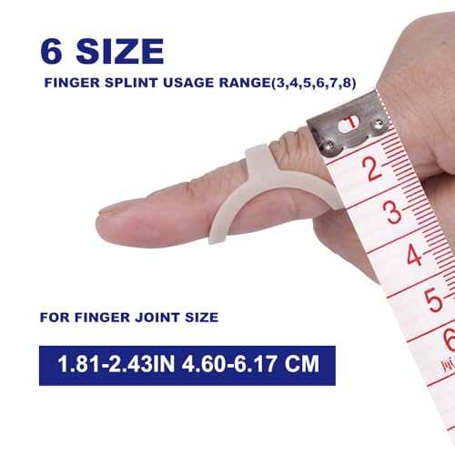 6 Pack Oval Finger Splints Waterproof Finger Splint for Arthritis, Trigger Finger,Mallet Fingers - Trigger Finger splints For Thumb, Index, Middle, Pinky or Ring Finger (3,4,5,6,7,8)