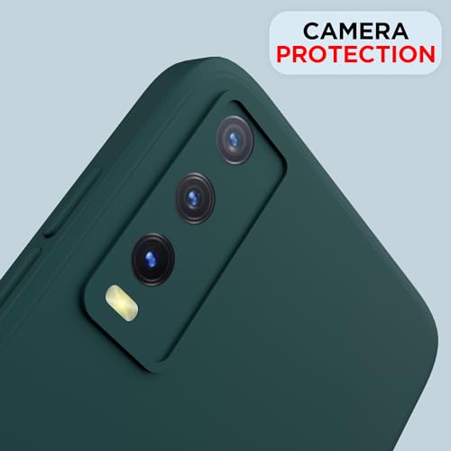 Image of Outlouders Back Cover for Vivo Y12s / Y20 / Y20i / Y20G | Camera Protection | Durable Soft Matte Silicone Bumper Case (Green)