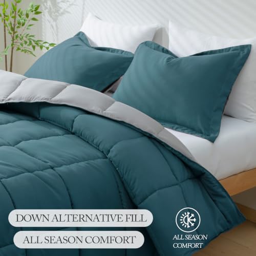 HIG 3pc Dusty Blue Full Size Bedding Comforter Set Duvet Insert Blanket by HIG - Used condition - Image 5