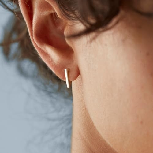 Milacolato 925 Sterling Silver Small Hoop Earrings for Women 18K Gold Plated Geometric Huggie Hoop Earrings Hypoallergenic Triangle Rectangle Heart Star Oval Hoop Earrings for Women2