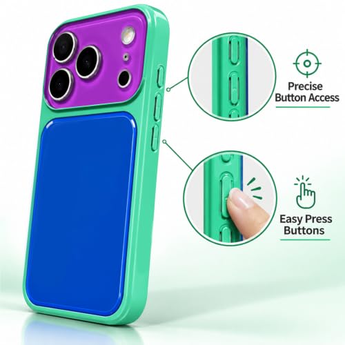 EKELYVIA Compatible with iPhone 17 Pro Case, Dopamine Contrast Color Phone Case, Cute New Candy Color Crystal Camera Lens Protection,Purple Blue,for iPhone 17 Pro by EKELYVIA - Used condition - US$11.84