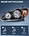 Nilight Headlight Assembly for 2003 2004 2005 2006 2007 2008 Toyota Corolla Headlamps Replacement Black Housing Amber Reflector Driver and Passenger Side