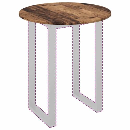 vidaXL Tischplatte Altholz 60 x 60 x 1,5 cm Holzwerkstoff, Stylische, runde Tischplatte für Garten, modernes Terrassenmöbel, langlebige Holzoberfläche