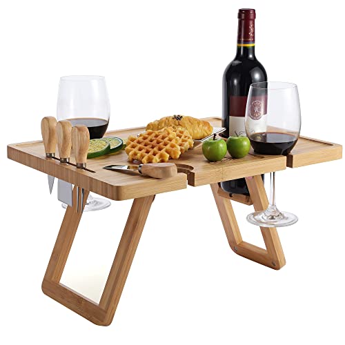 Portable Picnic Table Foldable Table, Wooden Picnic Tables for Outdoors, Kids Picnic Table, Small Folding Table, Beach Table for Sand Foldable, Small Outdoor Table, Mini Wine Table, Small Picnic Table