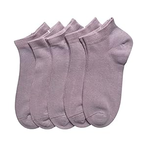SERISIMPLE Vrouwen Bamboe Enkelsokken Laag Cut Dunne Sok Lichtgewicht Pastale Kleur Zachte Sok 5 Paar