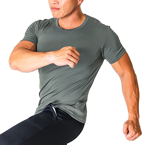 Litume Mens Wick Away, Polyginene Odor Control, Upf 40 Uv Sun Protection T-Shirt For Running, Workout, Biking (Nkt01, Grey, Xl) #TOP4