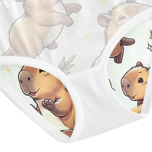 Cute Capybara Toddler Girl Undies, Girls Cotton Underwear, 2T–8 Years4