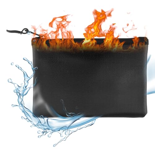 Feuerfeste und Wasserfeste Dokumententasche (20 5 x 13 5 cm) Feuerfeste Geldtasche Hohe Hitzebeständigkeit bis 4200 Sicherer Schutz für Pässe Bargeld und Wichtige Unterlagen
