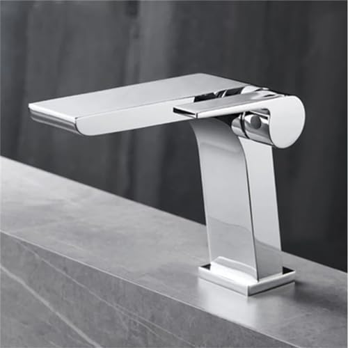 Robinet de lavabo cascade en laiton mitigeur eau chaude et froide noir