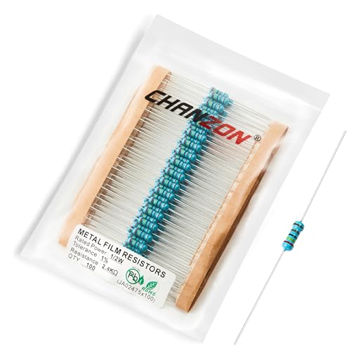 Chanzon 100pcs 1/2W (0.5W) 2.4K Ω ohm Metal Film Fixed Resistor