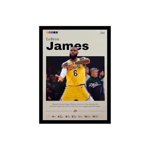 Image of BLINKART Lebron James | Nba Basketball Player | Synthetic Wood Photo Framed Wall Hanging Poster For Room & Office Bedroom Living Boys And Girl Room Home Wall Hanging | 13x10 Inches