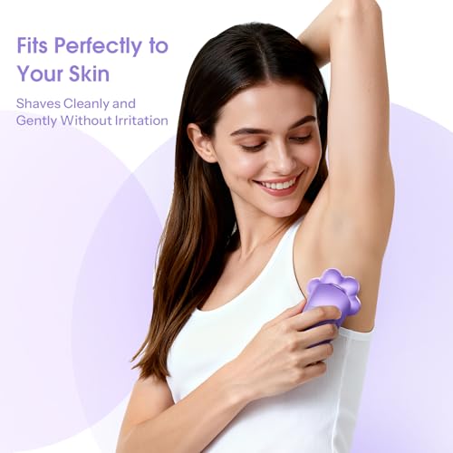 Image of Electric Razors for Women Legs : 5-in-1 Rechargeable Body Shaver, 7D Wet & Dry Bikini Trimmer, IPX7 Waterproof Lady Hair Remover for Face Underarms Pubic, Violet