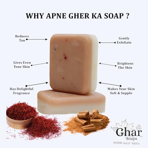 Image of Sandalwood & Saffron Magic Soaps For Bath (100 Gms) | Paraben Free | Chandan & Kesar Bath Soap | Handmade Soaps For Glowing | Skin Brightening Soap For Men & Women (Pack Of 3)