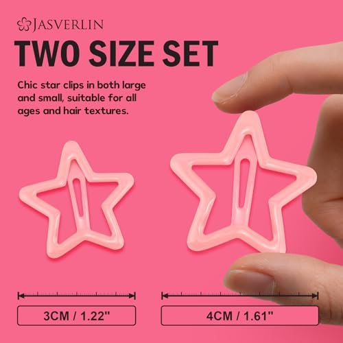 Pink Star 스냅 헤어 클립, Y2K 핑크 헤어 액세서리, 36개 — 사진 2