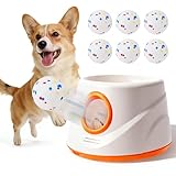 Ballwurfmaschine Hund mit 3 Distanzen (6m-14m) Inkl. 3 Robusten Tennisbällen, Ballwerfer für Hunde, Hunde Ballwurfmaschine Interaktiver Automatischer Hundeballwerfer für Kleine und Mittelgroße Hunde