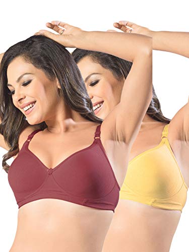 Image of SONARI Womens Non Padded Cotton T Shirt Bra | Wire Free, Medium Coverage, Comfortable and Lightweight | Adjustable Straps, Hook and Eye Closure for Everyday Wear - D-12