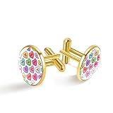 Bunte Herz-Süßigkeits-Kasten Klassische Edelstahl-Manschettenknöpfe für Herren, Hemd-Manschettenknöpfe, Schmuck, Business-Hochzeitsgeschenke, golden