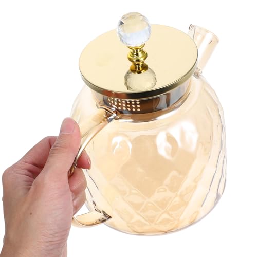 Pichet à thé glacé en verre borosilicate grande capacité avec couvercle