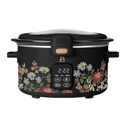 4 Quart Programmable Slow Cooker with Hinged Locking Lid, Digital Touch Controls, Removable Ceramic Nonstick Pot, Compact Crock Pot for Small Family Meals and Meal Prep
