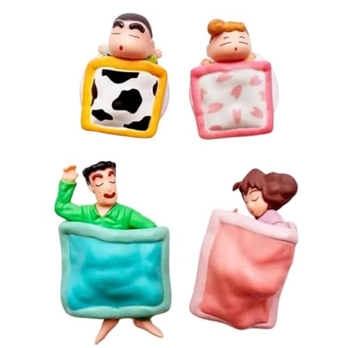 Image of FUNFOB Shinchan Action Figure | Shin chan Figurine Cartoon Figures Toys for Boys & Girls PVC Multicolour (Shinchan Family (NO Shiro))