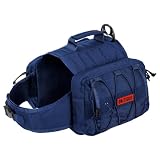 OneTigris Mammoth Hunderucksack 2.0 Version Reißen Camping Wandern Hundebackpack für M/L Größe Hunde (L, Blau)