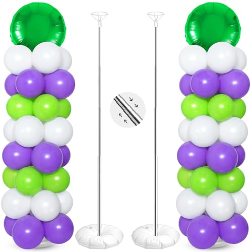 Hungdao 2 Sets Light Inspired Year Balloon Column Stand Kit Birthday Decor