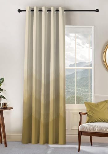 Image of Kivo Digital Print 85% Blackout Curtains for Long Door /Window, Thermal Insulated, Tie Back, Wider Width 50 in, Eyelet Curtains for Living Room /Bedroom (Cream 9 ft Set of 1)