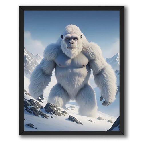 InkFlow Posters Snow Yeti Poster - Majestic Winter Yeti Illustration