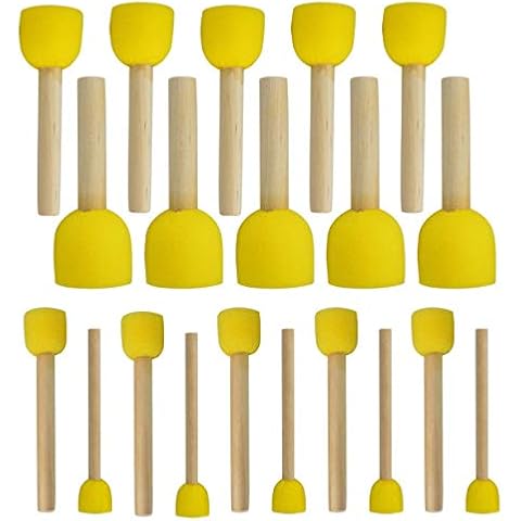 WAFJAMF 20-Pieces Assorted Size Round Sponges Brush Set, Paint Tools for Kids Cover