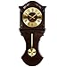 Bedford Clock Collection BED1712 Wall Clock with Pendulum and Chimes, Chocolate Wood