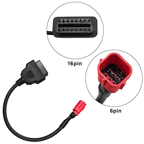 Augrex Obd2 Adapter Cable For Moto Guzzi Piaggio Vespa Milan Yamaha Harley Davidson And More, 6 Pin Motorcycle Wiring Adapter Plug Cable #TOP3
