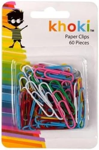 Colourful Paper Clips, 2.8cm, Stationery, 60 Pieces