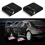 Soondar Universal Wireless Car Door Led Projector Light, Wireless Led Car Door Lights with Magnet Sensor Auto On/Off, Operated by AAA Batteries - American Flag