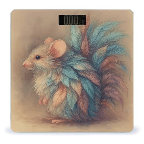 Báscula digital de baño con vidrio templado y pantalla LCD miniatura 1
