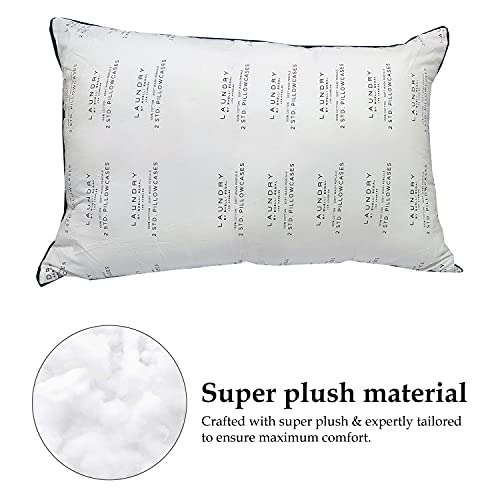 Image of ARLinen- Micro Filled Tex Print Cotton Pillow /Takiya Combo Set of 2 for Bed Room - 16x24 Inch