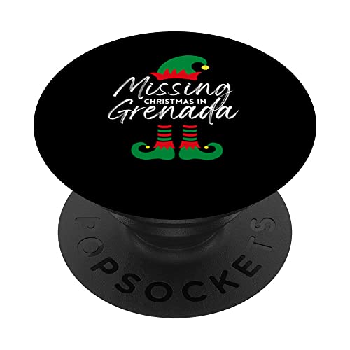 Missing Christmas in Grenada PopSockets Swappable PopGrip, Black