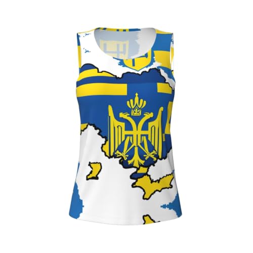 Camiseta de Ucrania sin mangas transpirable con espalda cruzada deportiva 5