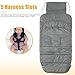Yoofoss Stroller Cover for Winter, Toddler Stroller Footmuff Universal for Most Stroller, Water Resistant Warm Coral Baby Stroller Bunting Sleeping Bag Light Grey