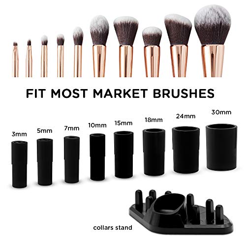 Cick Makeup Brush Cleaner Machine, Fast Electric Makeup Brush Cleaner Dryer With 8 Rubber Collars, Deep Cosmetic Brush Spinner For All Size Brushes, Wash And Dry In Seconds #TOP3