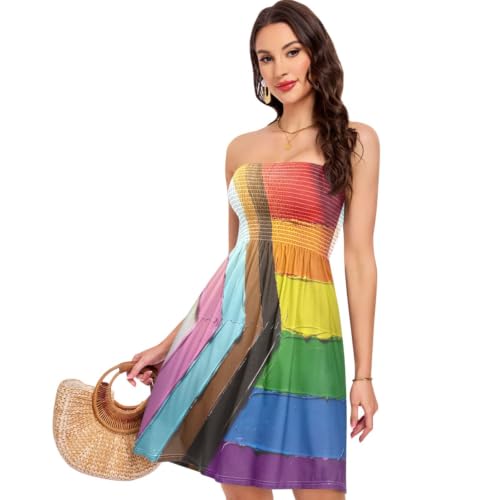Robe Progress Pride pour femme, tenue de fête et cocktail sans bretelles