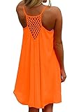 Amstt Womens Summer Sexy Vibrant Color Chiffon Dress Bathing Suit Cover up (XXXL, Orange)