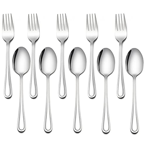 LIANYU 10-Piece Children Silverware Set, Kids Forks and Spoons Si...