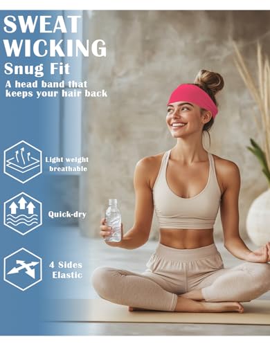 Image of Headbands for Men & Women, Sweat Headband Non-Slip Sweatband Sports Running Cycling Yoga Basketball Workout Football Training