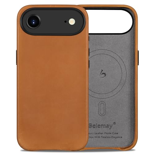 Belemay Crazy Horse Leather Case for iPhone Air, Compatible with MagSafe